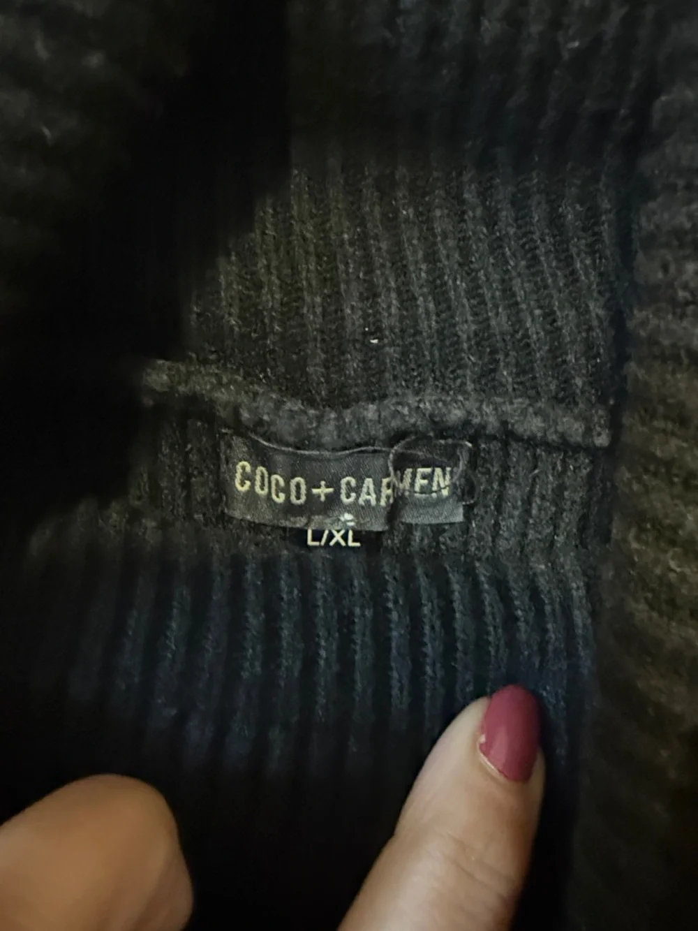 Coco + Carmen Ribbed Cowl-Neck Sweater Trio - Gray, Black, Brown - Picture 3 of 6